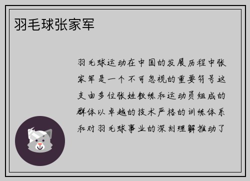 羽毛球张家军